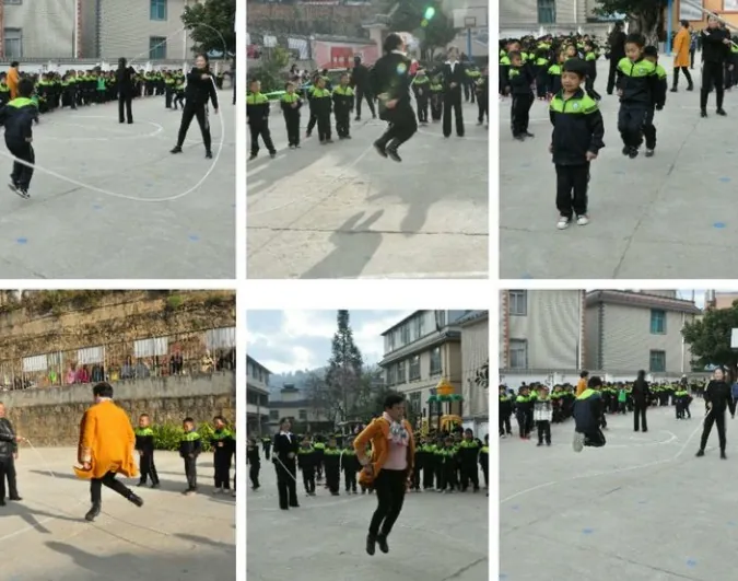 “阳光种子行动一一跳跃健康，做阳光少年”记墨江县联珠一小班中校区一年级跳绳元旦活动